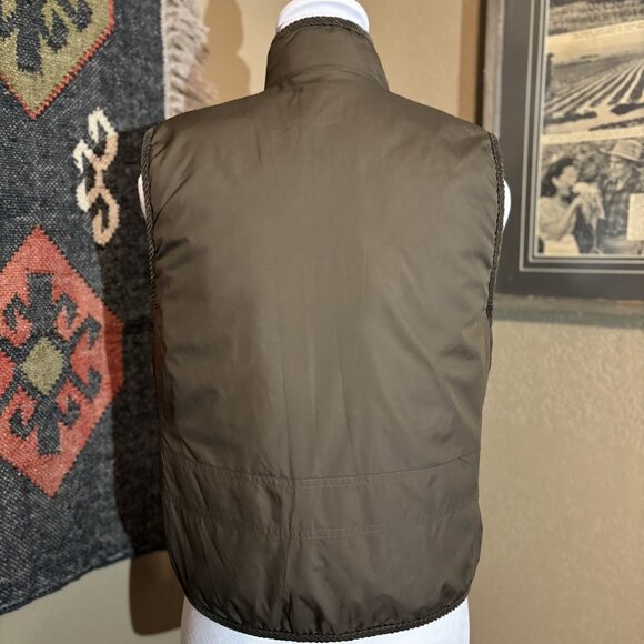 Ralph Lauren Olive Green Brown Vest Size Petite Medium - Picture 2 of 8